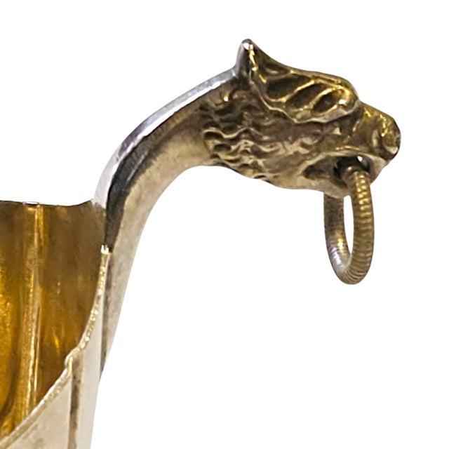 Silver Early 20th Century Marius Hammer 830s Silver-Gilt Viking Longship Salt Cellar For Sale - Image 8 of 14