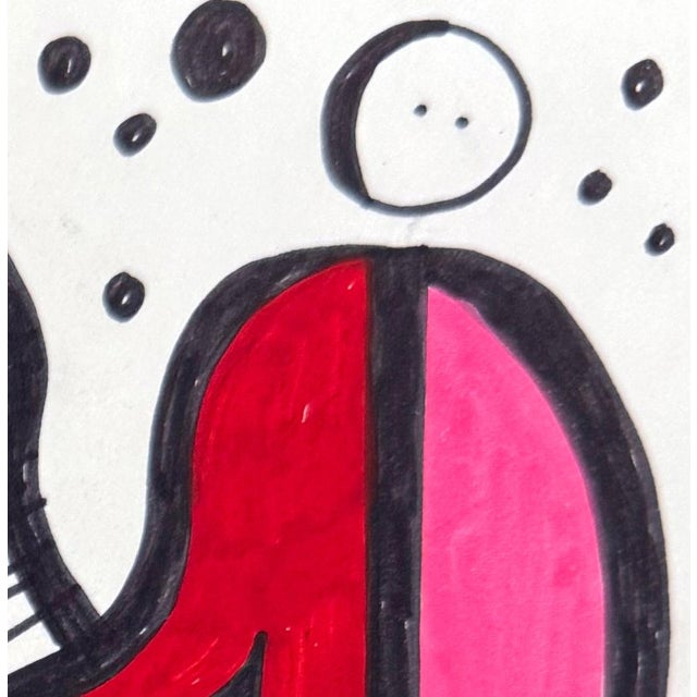 The Garden of Tomorrow — Small Abstract Figurative Drawing (8 X 8 In, 2025) For Sale