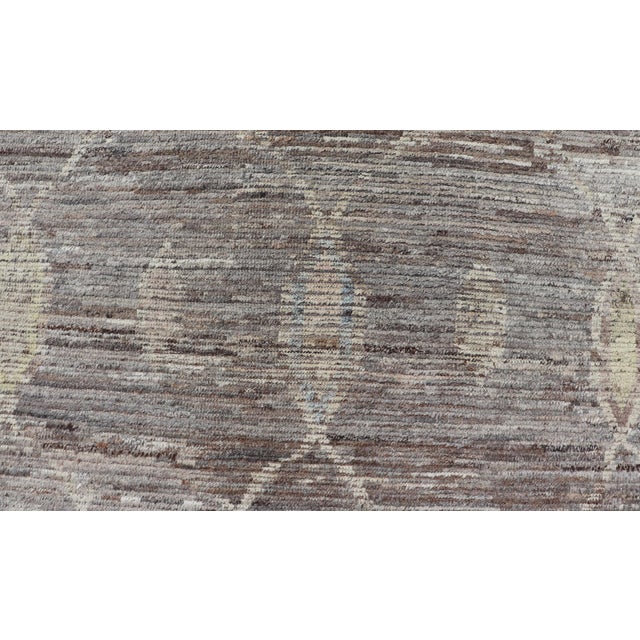 Modern Afghan Tribal Rug in Wool With Sub-Geometric Design in Multicolor 13'6 X 19'5 For Sale - Image 9 of 12