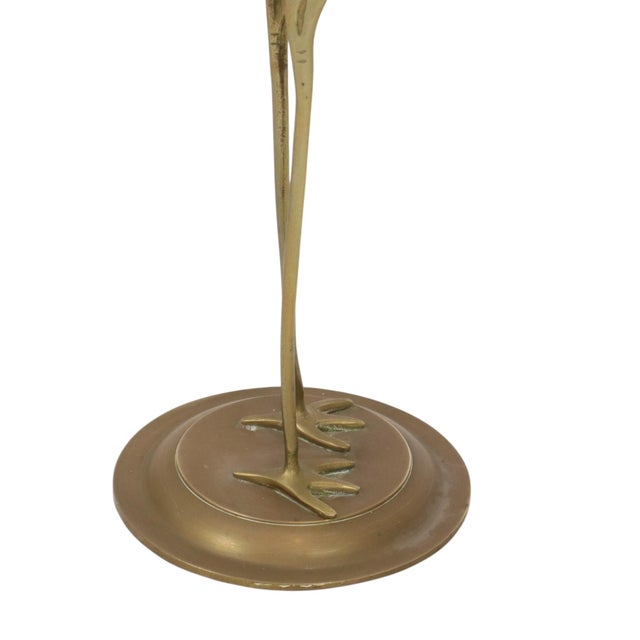 Gold Large Hollywood Regency Brass Crane Bird, 1970s For Sale - Image 8 of 16