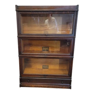 1920's Globe Wernicke Barrister Bookcase With Drawer For Sale