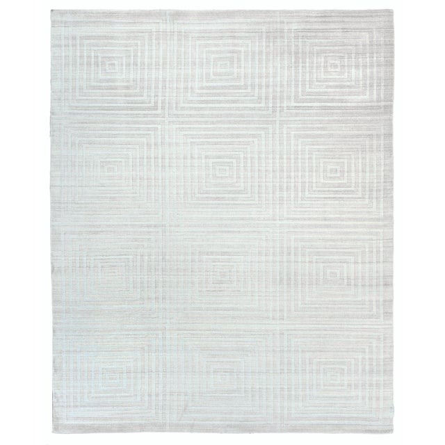 Exquisite Rugs Chesterfield Hand Loom Bamboo Silk Light Beige - 10'x14' For Sale - Image 9 of 9