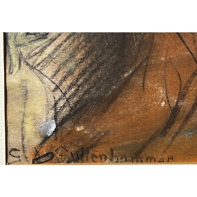 Gerhard Gyllenhammar (Sweden, 1873 - 1968), Original drawing on paper, 48 x 32 cm. Pastel and charcoal. Signed, Shipped...