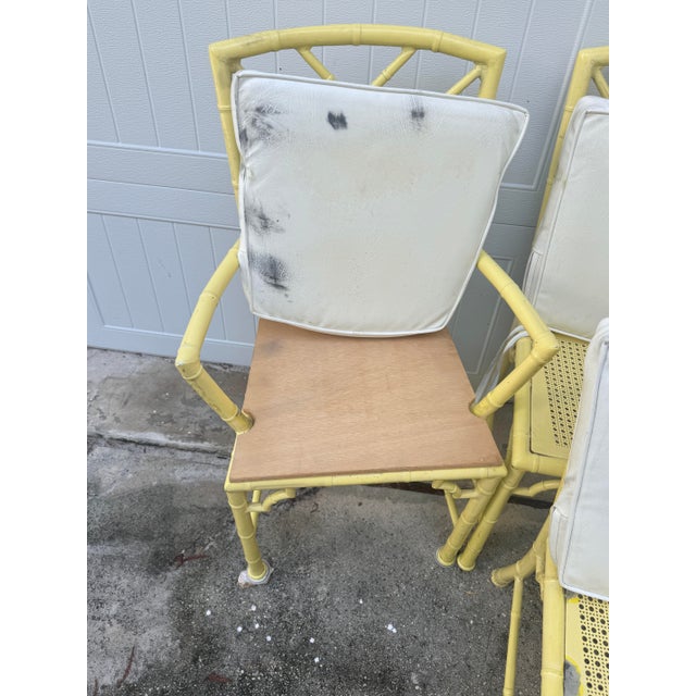 1960s Phyllis Morris for Kessler Faux Bamboo Patio Chairs - Set of 6 For Sale - Image 11 of 17
