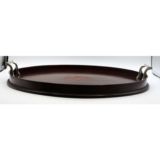 Late Victorian to Edwardian English Handled Circular Gallery Tray For Sale - Image 4 of 7