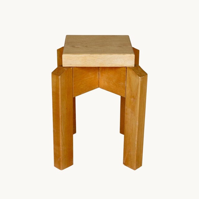 Tan Modular Coffee Tables in Light Oak. France, 1970s, Set of 5 For Sale - Image 8 of 9