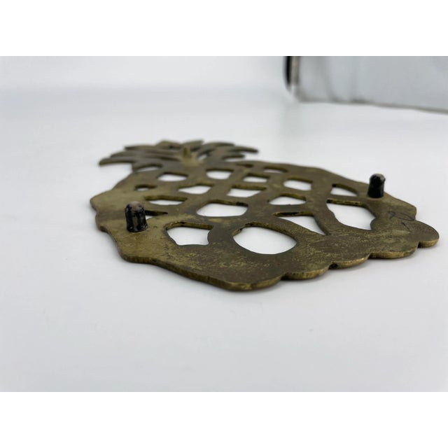 Mid 20th Century Brass Pineapple Trivet For Sale - Image 4 of 6