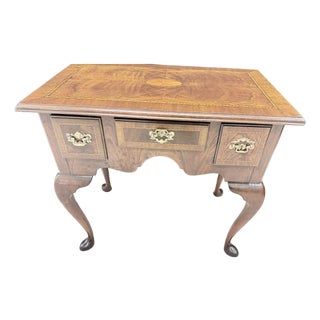 Late 20th Century Council Furniture Queen Anne Inlaid Lowboy For Sale