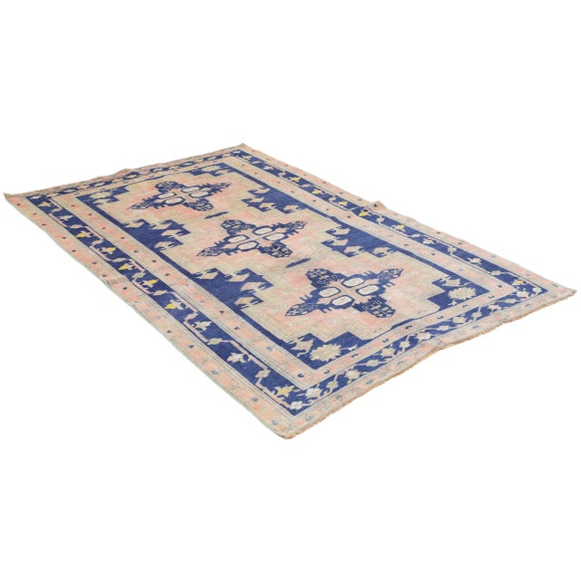 Traditional Mid 20th Century Decorative Vintage Caucasian Wool Rug For Sale - Image 3 of 7