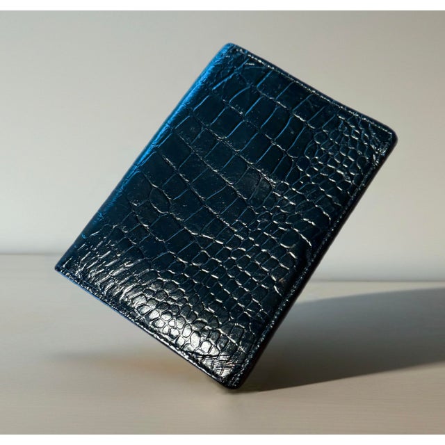 Bally New Vintage Italian Men's Croco Embossed Large Wallet For Sale - Image 4 of 6