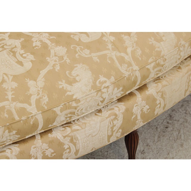 Southwood Gold Damask Camelback Sofa For Sale - Image 11 of 18
