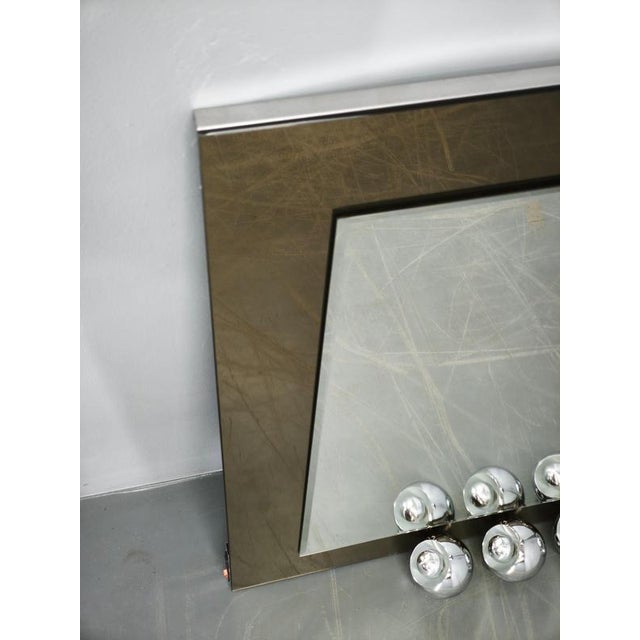 Space Age Italian Mirror with Six Chrome Eyeball Lights, 1970s For Sale - Image 11 of 12