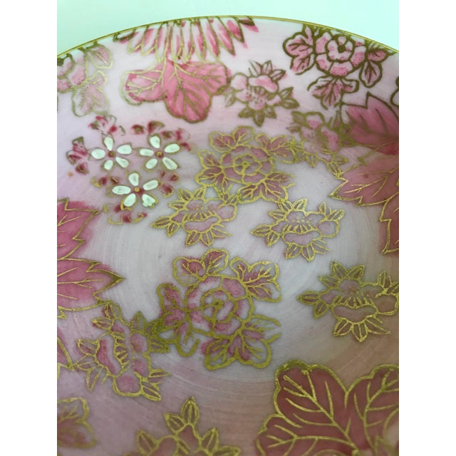 American Mid 20th Century Dorothy C. Thorpe Pink and Gold Cachepot Jewelry Bowl For Sale - Image 3 of 5