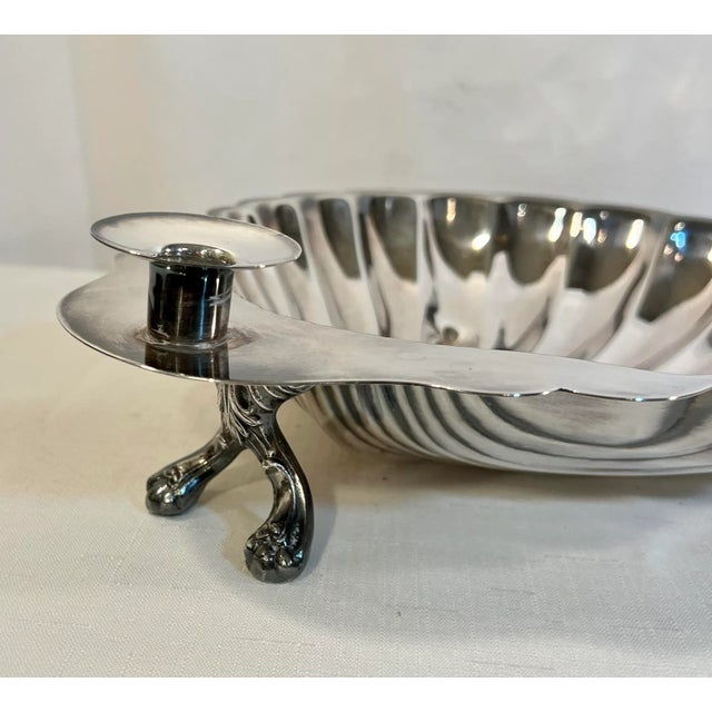 Vintage Sheridan Scalloped Shell Candlestick Holder Serving Dish / Catchall For Sale - Image 4 of 10