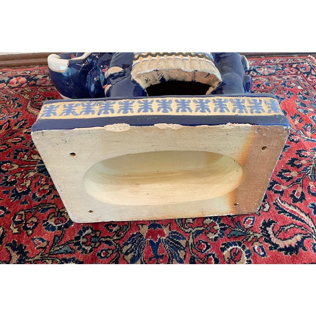 Vintage Ceramic Elephant Garden Stool/ Table/ Plant Stand For Sale - Image 11 of 12