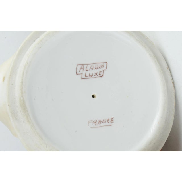 Early 20th Century Art Déco Hand-Painted Ceramic Cosmetic Powder Bowl of a Lady Sitting Over a Cushion by Aladin, France For Sale - Image 9 of 9