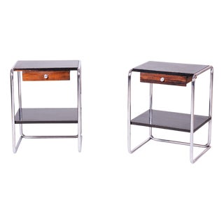 Vintage Bauhaus Bedside Tables in Chrome from Thonet, 1930s, Set of 2 For Sale