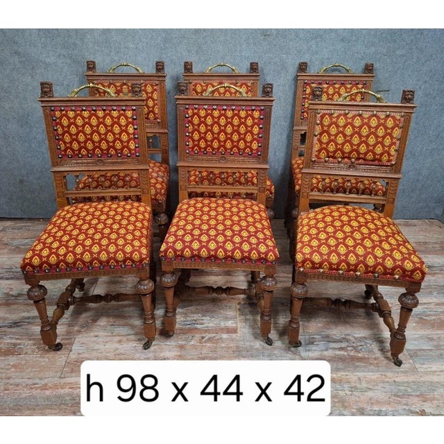 Antique Carved Oak Chairs, 1800s, Set of 6 For Sale - Image 5 of 10