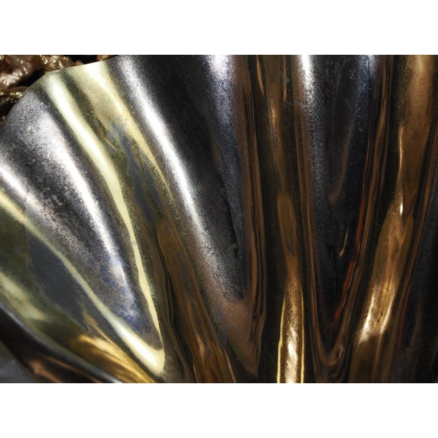 1970s French Gilt Bronze Clamshell and Crystal Sculpture by Claude Victor Boeltz For Sale - Image 13 of 15