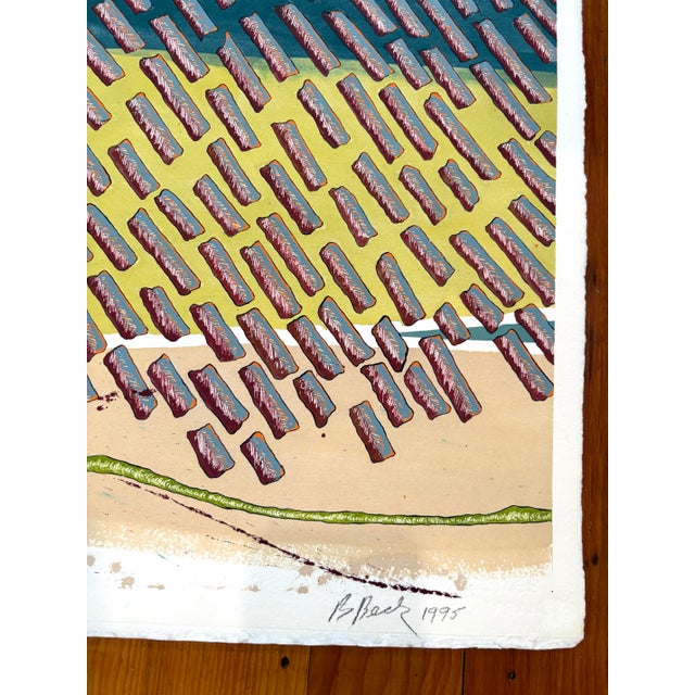 1990s Barbara Beck 1995 Abstract Painting on Paper - Signed/Dated For Sale - Image 5 of 5
