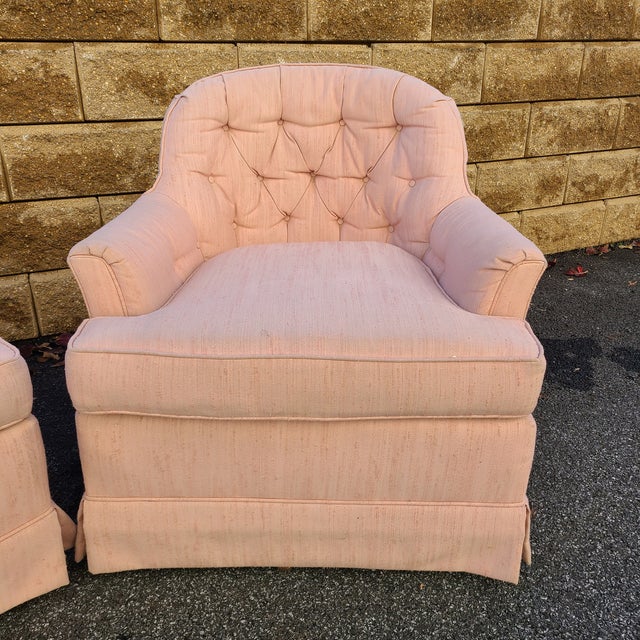 Drexel Tufted Swivel Chairs a Pair Chairish