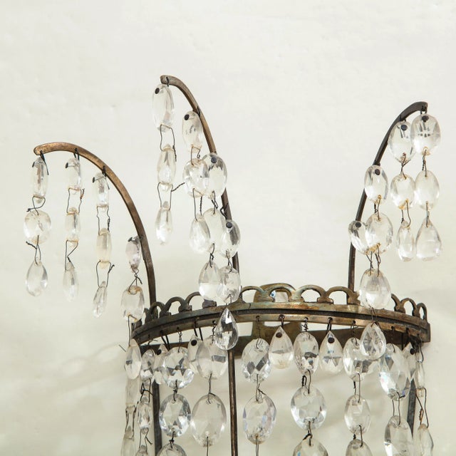 Pair of Beaded Crystal Waterfall Wall Lights For Sale - Image 11 of 12
