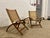 MCM Folding Lounge Chairs 1960 . Beautiful Teak covered with rope , modern minimalist design, elegant and sophisticated,...