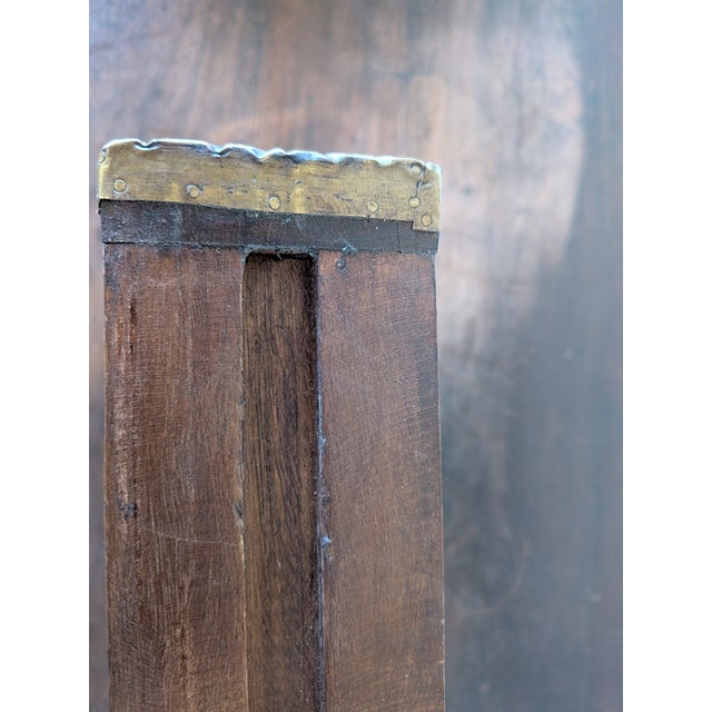 Vintage Mid-Century South Asian Hand Carved Wood and Brass Desk For Sale - Image 11 of 11