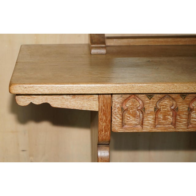 Brown Arts & Crafts Limed Oak Cotswold Dressing Table from Tudor Furniture, 1930s For Sale - Image 8 of 16