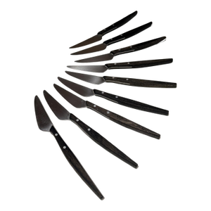 1960s Mid-Century Modern Mac De Luxe Series Steak Knives Japan Stainless Steel Wood - Set of 9