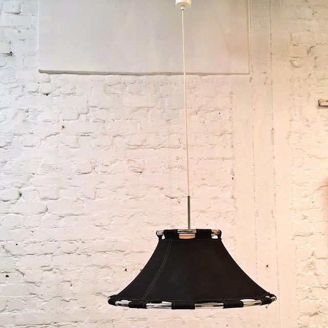 1970s Black and Chrome Ceiling Lamp by Anna Ehrner for Ateljé Lyktan, 1970s For Sale - Image 5 of 12