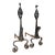 Rare Antique 19th Century Hand Wrought Iron Fireplace Firedogs Black Andirons For Sale