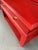1970s Mid Century Karl Springer Style Lacquered Red Raffia Side Tables With Brass Pulls - a Pair For Sale - Image 9 of 10