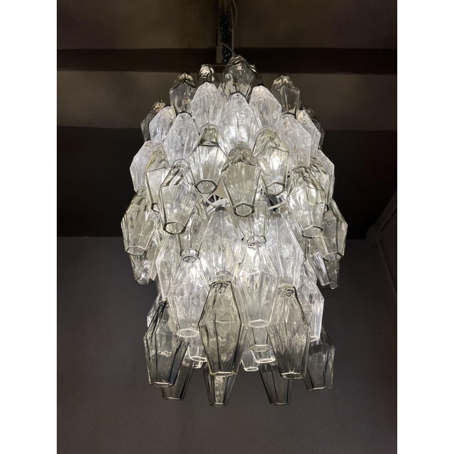 Mid-Century Modern Vintage Poliedri Chandelier by Venini, Venice, Italy, 1950s For Sale - Image 3 of 11