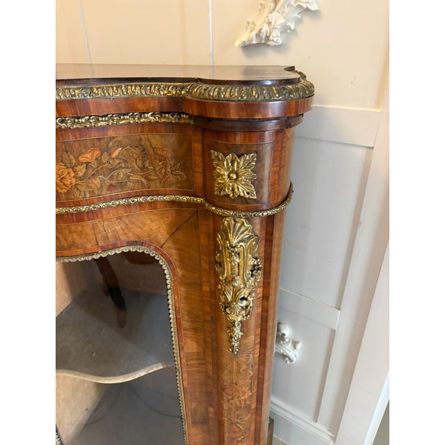 Antique Victorian Burr Walnut Marquetry Serpentine Credenza, 1850 For Sale - Image 13 of 18