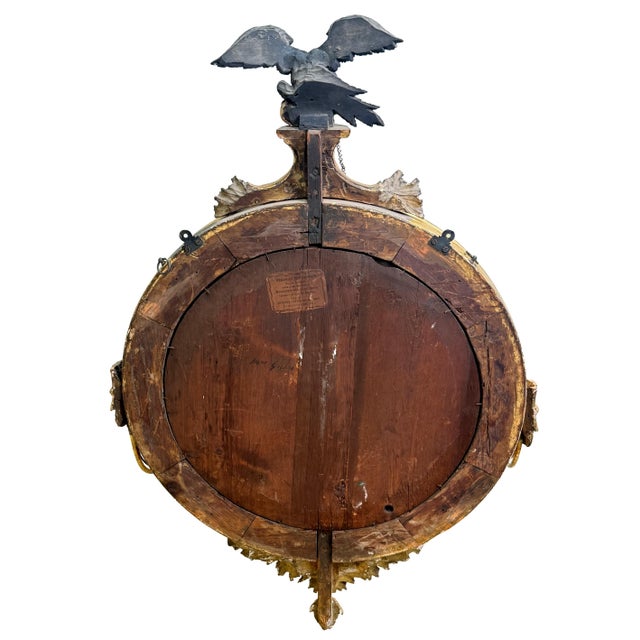 Early 19th Century Large Regency Convex Giltwood Mirror, 1810s For Sale - Image 5 of 12