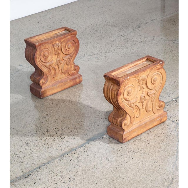 1960s Mid Century Modern Coffee Table Smoked Glass Cement Sculptural Vintage Brown For Sale - Image 4 of 12