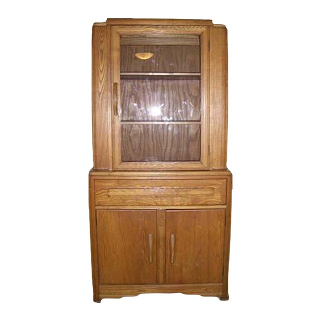 Early 20th Century Oak China Cabinet For Sale