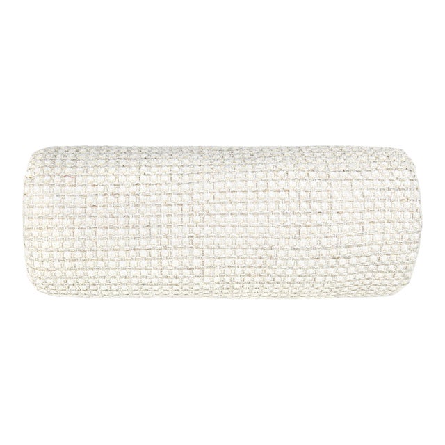 The House Of Scalamandré Heatherton Bolster Pillow In Swan For Sale