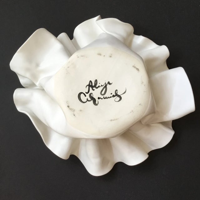 2020s White Bonnet Ruffled Organic Asymmetrical Handkerchief Bowl For Sale - Image 5 of 15