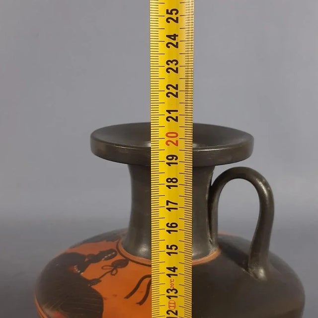 Greek Red and Black Terracotta Amphora Vase, 1950s For Sale - Image 9 of 10