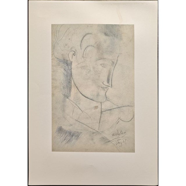 Beige A. Modigliani, Testa / Head, Lithograph For Sale - Image 8 of 8