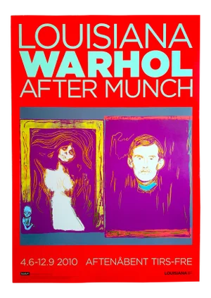 Andy Warhol Foundation Denmark Exhibition Lithograph Print Pop Art Poster " Madonna and Self Portrait " 1984