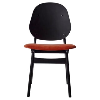 Noble Chair in Black Lacquered Beech and Brick Red by Warm Nordic For Sale
