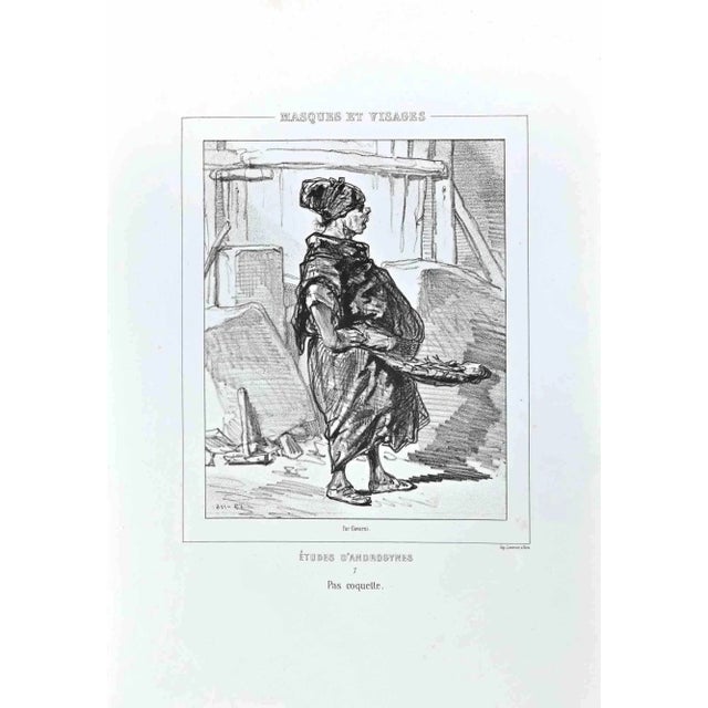 Pas Coquette is a lithograph on ivory-colored paper, realized by the French draftsman Paul Gavarni (alias Guillaume...