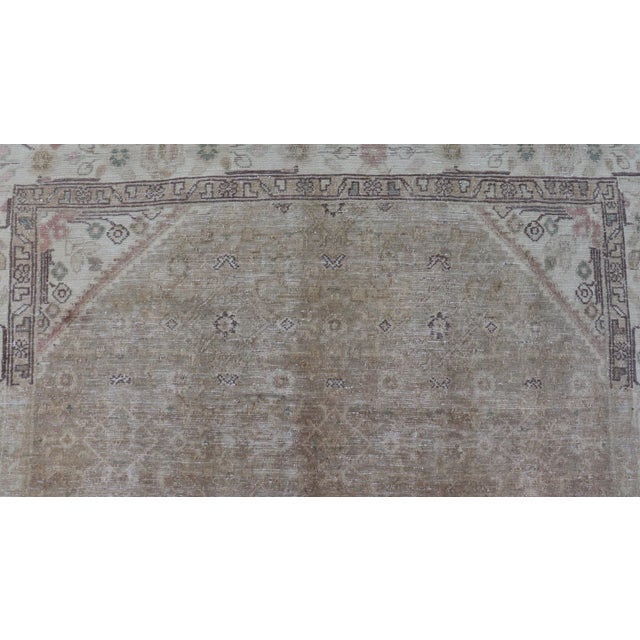 Mid 20th Century Persian Hamedan Vintage Gallery Rug With Sub-Geometric Design Earth Tones For Sale - Image 5 of 11