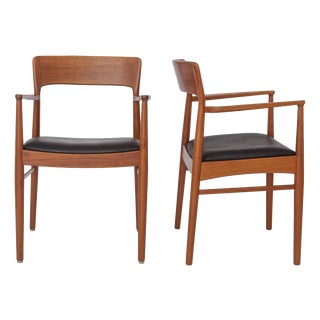 Vintage Danish Teak Armchairs by Henning Kjærnulf for Korup Stolefabrik, 1960s, Set of 2 For Sale