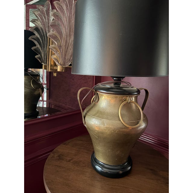 Mid 20th Century Mid 20th Century Pair of Large Brass Table Lamps For Sale - Image 5 of 11