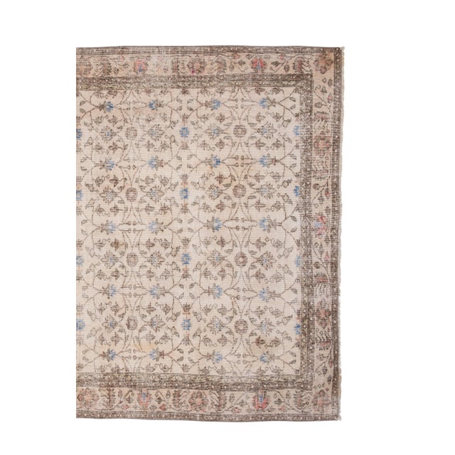 Mid-Century Modern Vintage Oversize Turkish Oushak Rug 6'12" X 10'6" For Sale - Image 3 of 12