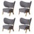 Set of 4 jennifer shorto / kongaline & seafoam tmbo lounge chairs by mazo design dimensions: w 90 x d 68.5 x h 87 cm...